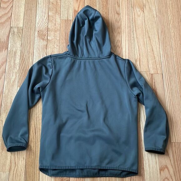 Under Armour Sweater Girls Medium Gray Orange Spell Out Logo Sweatshirt Hoodie - Picture 12 of 12